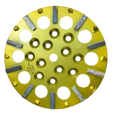 plateau pcd 250mm avec segments diamant pour retrait colle souple bitumineuse