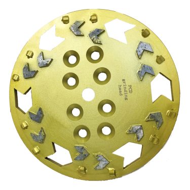 plateau pcd avec segments diamant flèche pour retrait colle résine et matières bitumineuse avec rectifieuse de sol