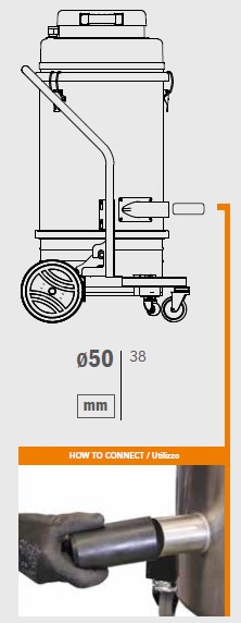 connexion entre l'aspirateur et le réducteur