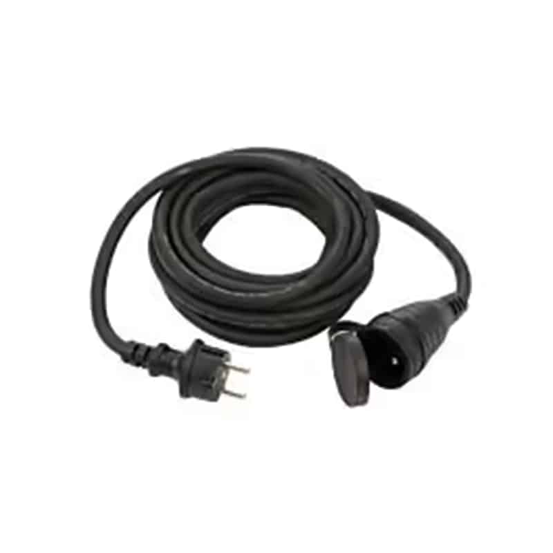 Prolongateur électrique professionnel noir NF – 5 m HO7RN-F 3G2,5 – 16A 250V – IP44