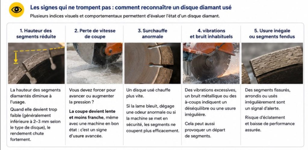 Disque diamant usé